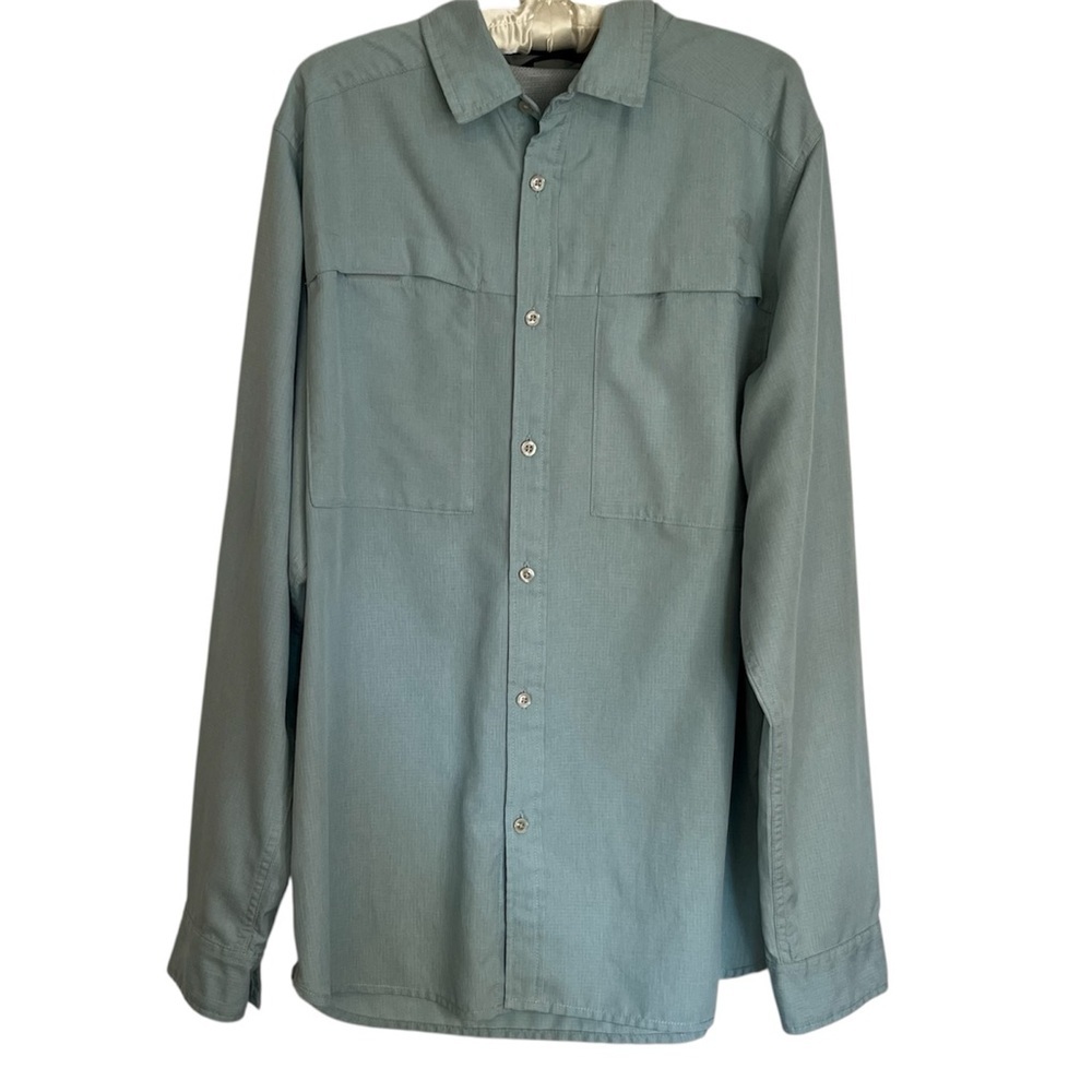 The North Face Mens Light Blue Shirt Sz XL Vented Long Sleeve Hiking Fishing